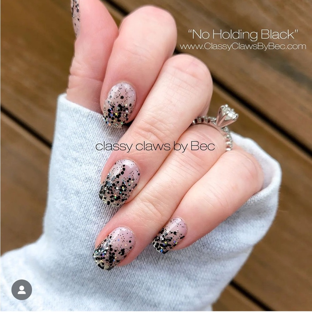 *Retired* Color Street: No Holding Black | Goth Glitter Sparkles Party Dark